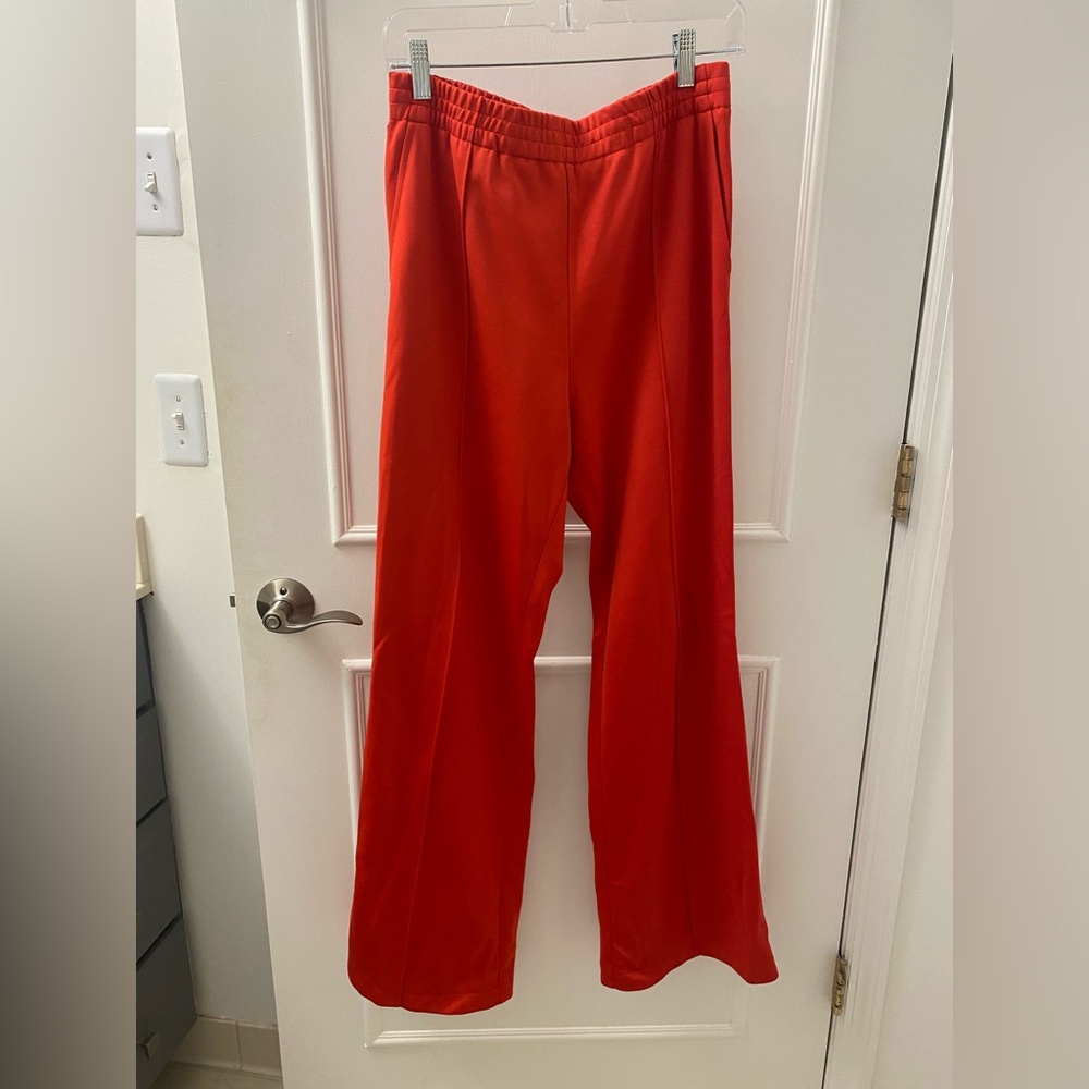 Tibi Scottie joggers, red, size Small.